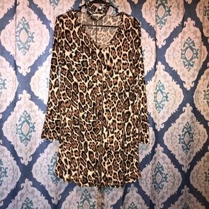 Leopard dress w/built in choker